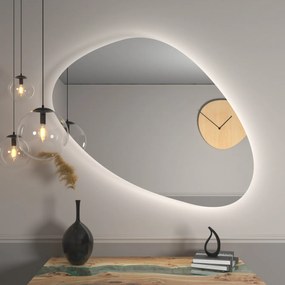 Specchio organico LED con illuminazione A20 55x47