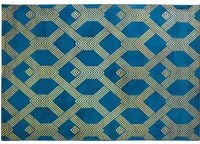 Tappeto Blu con dorato Fantasia Geometrica Viscosa con Cotone 160 x 230 cm Stile Modern Glam