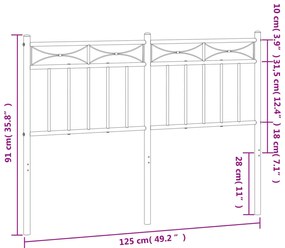 Testiera in Metallo Nero 120 cm