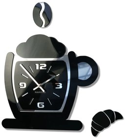 Orologio da parete per cucina moderno nero a forma di tazza