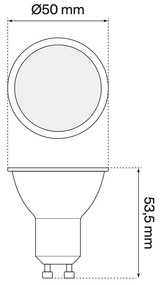 Lampada LED GU10 1.5W Angolo 120° Colore Bianco Caldo 3.000K