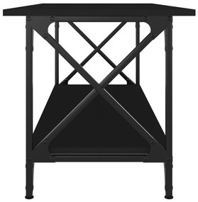 Tavolino da salotto nero 100x45x45 cm legno multistrato e ferro