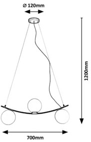 Rabalux - Lampadario su filo 3xE14/5W/230V