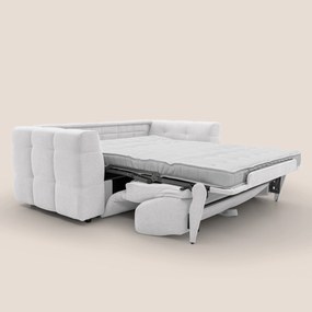 Tender Divano letto matrimoniale dal design innovativo in tessuto bouclet impermeabile T07 bianco