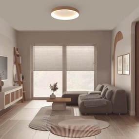 Plafoniera LED natura Niseko, legno chiaro Ø 90 cm, 6200 lumen MANTRA