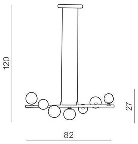 Azzardo AZ4406 - Lampadario su corda SYBILLA 7xG9/25W/230V nero