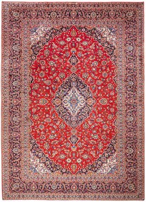 Kashan Tappeto 250x350 Rosso (Iran) Annodato A Mano
