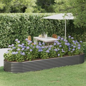 Letto Giardino Acciaio Verniciato A Polvere 322x100x36cm Grigio /