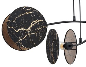 Lampada A Sospensione 4 Luci Moderna Nut In Acciaio Effetto Marmo Nero