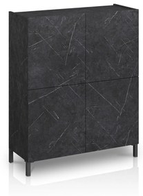 Credenza 90x110x35 cm nero opaco Eddy Tomasucci