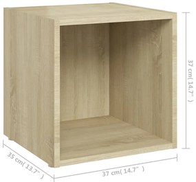 Mobili Porta TV 2pz Rovere Sonoma 37x35x37 cm Legno Multistrato