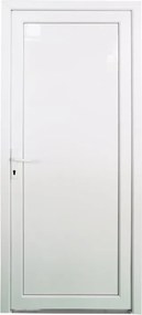 Portoncino d'ingresso Base L 80 x H 210 cm in PVC bianco, apertura spingere a destra, falso telaio non incluso