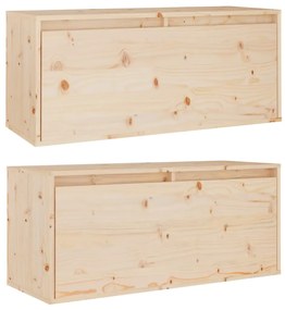 Pensili 2 pz 80x30x35 cm in legno massello di pino