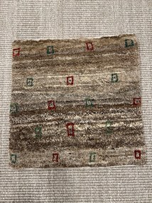 Gabbeh Tappeto 40x40 Beige (Iran) Annodato A Mano