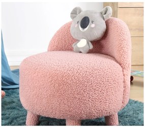 Poltrona per bambini rosa chiaro in tessuto bouclé Moouv - Artie