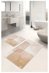 Set di tappetini per il bagno beige in velluto 2 pz 60x100 cm – Mila Home