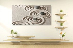 Quadro su tela – Pietre Zen in cerchi sabbiosi