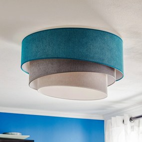 Duolla Plafoniera Pastell Trio 60 cm turchese/grigio/grigio chiaro