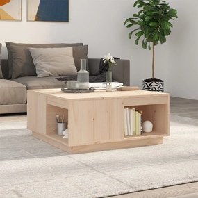 Tavolino Da Salotto 80x81x36,5 Cm İn Legno Massello Di Pino /