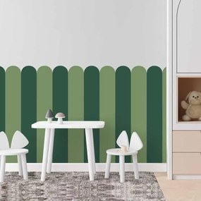 Carta da parati tessile autoadesiva Arco - Olive Leaf (verde tenue con impressione naturale) | Inspio