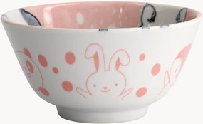 Set di 6 ciotole per riso in porcellana Pink Kawaii Animals