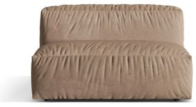 Parte divano componibile marrone chiaro (solo con parte centrale) con rivestimento in velluto Martina – Micadoni