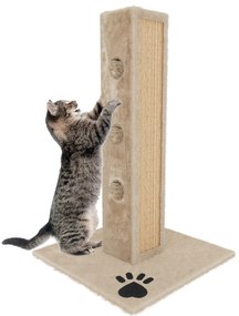 Albero per Gatto con Graffiatoio Cuccia Giocattolo Gatti Parco Giochi Tiragraffi in Sisal Naturale 80 x 45 x 45 cm Colore Beige Dixie