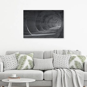 Quadro su tela, Tunnel 3D grigio  Dimensioni 100x70