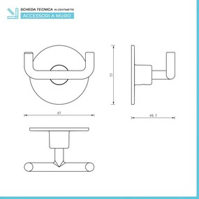 Set accessori a muro 5 pezzi in acciaio cromato e viti incluse Idea