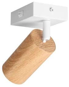 Brilagi - Faretto da parete SELE 1xGU10/30W/230V bianco/decorazioni in rovere