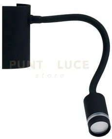 Applique a parete flessibile led kepler nera 3w 220lm 3000k 32x6x9cm