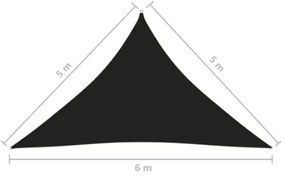 Parasole a Vela Oxford Triangolare 5x5x6 m Nero