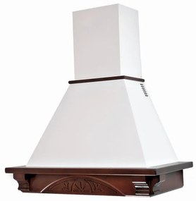 Cappa cucina rustica bianca DOLCE VITA con cornice in legno intarsio cm 90