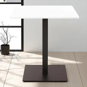 Tavolo bar ristorante pub quadrato 60x60 cm con piano laminato Bianco frassino H 107