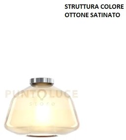 Plafoniera ottone sat. vetro alpha ambra 1176os-pl1 alpha-am