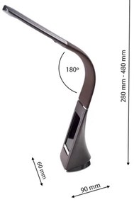 LED Lampada da tavolo con display  LED/6W/230V marrone