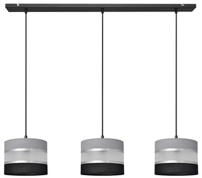 Lampadario a sospensione con filo HELEN 3xE27/15W/230V nero/grigio/argento