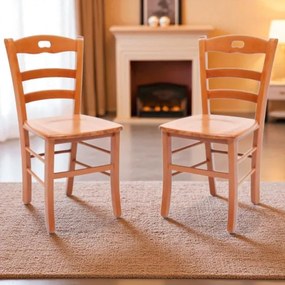 Sedia da cucina con seduta legno LOIRE Ciliegio SET 2 PZ
