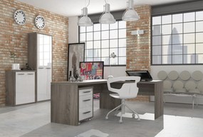 Ufficio completo in finitura Rovere Tartufo e Bianco Laccato II