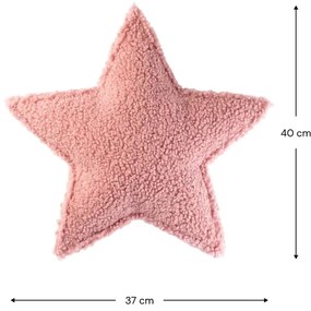 Cuscino per divano da bambini rosa con rivestimento in bouclé Star – Wigiwama