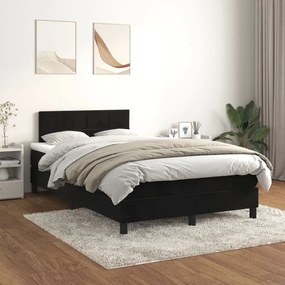 Giroletto A Molle Con Materasso Nero 120x200 Cm İn Velluto /