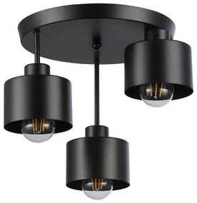 Lampadario a sospensione con supporto rigido 3xE27/35W/230V diametro 30 cm nero