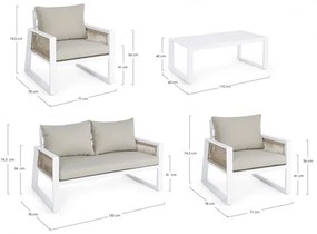 Set salotto giardino Captiva bianco