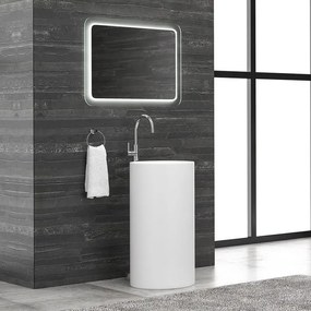 Kamalu - lavabo a terra freestanding colore opaco bianco mil-fb