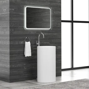 Kamalu - Lavabo a terra freestanding colore opaco bianco MIL-FB