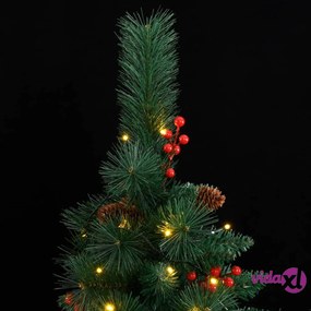 vidaXL Albero di Natale Artificiale Incernierato con 300 LED 180 cm