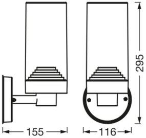 Ledvance - Applique da esterno AMBER 1xE27/20W/230V IP44