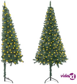 vidaXL Albero di Natale per Angolo Preiluminato 120 cm Verde PVC