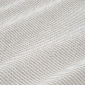 Set copripiumino e federa color crema in percalle di cotone per letto singolo 135x200 cm Seersucker Woven Stripe – Bianca