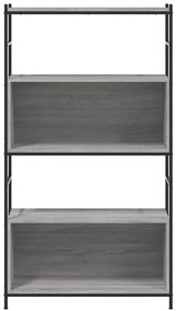 Libreria grigio sonoma 80x30x145,5 cm legno multistrato e ferro